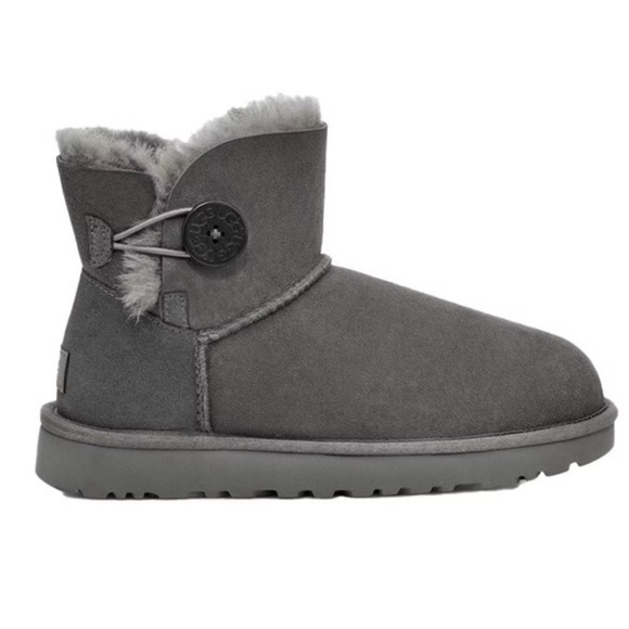 Like New - UGG Mini Bailey Button Boots - Gray - size 9 - Picture 1 of 5
